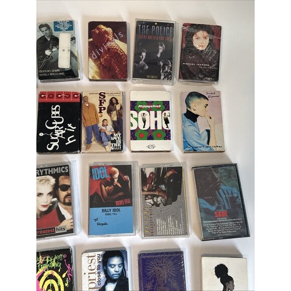 Vintage Cassette Tapes Lot of 41 Mixed Music 70s 80s Rock Pop with Carrying Case - Picture 7 of 13